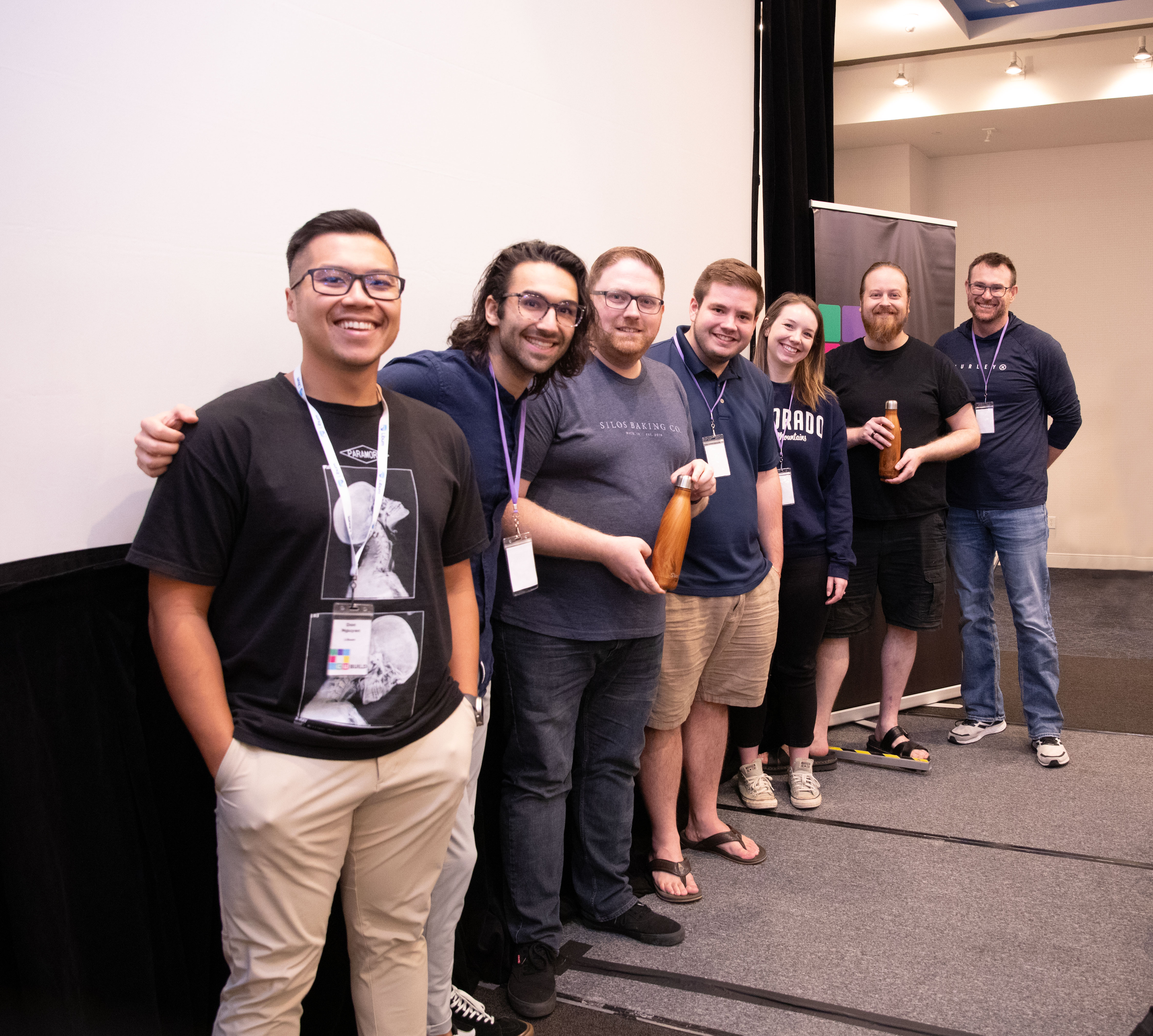 Libum founders with winners of best in use of NexumAPI at CU Build